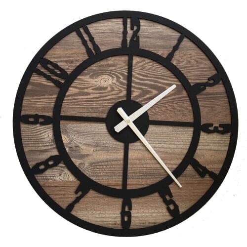 North Designed Booties Black Circle Decorative Wall Clock 48 Cm