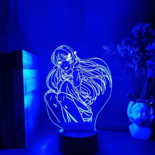 Anime Mai Sakurajima Figure 3D Acrylic Lamp for Bedroom Decor Night Light Birthday Gift Bunny Girl Manga LED Nightlight Manhwa