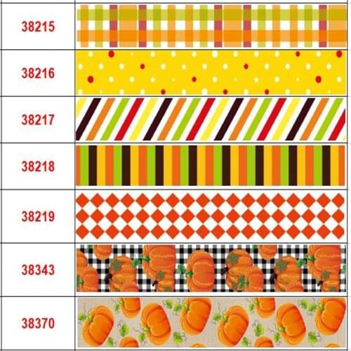 16mm,22mm,25mm,38mm Thanksgiving Ribbon Grosgrain Ribbon for Handmade Bow Party Gift Wrapping 50 Yards