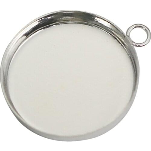 Beadsnice Brass Handmade Metal Base Bezel Fit 20mm Round Cabochon Tray Pendant Setting Jewelry Making Accessories 10384