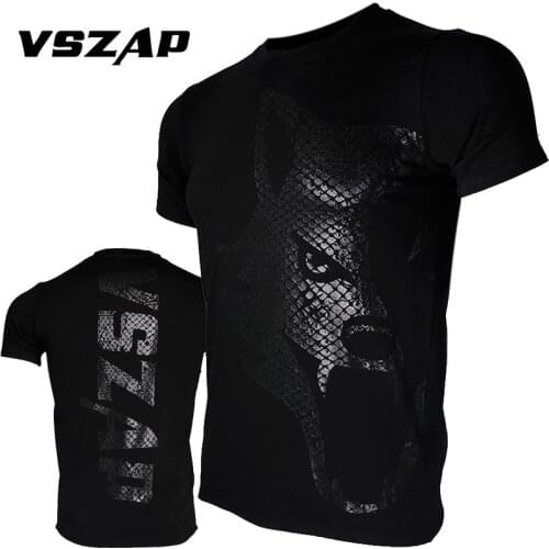 VSZAP Fashion Hot MMA Muay Thai T Shirts Fighting sports T-shirt Fitness Cotton Boxing Short-sleeved print Boxing Jerseys
