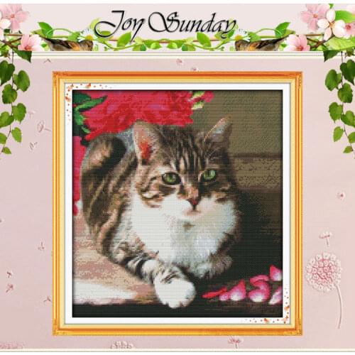 Lovely Cat Patterns Counted Cross Stitch 11CT 14CT Cross Stitch Set Wholesale Animals Cross-Stitch Kit Embroidery Needlework