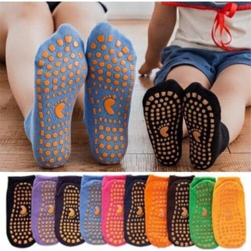 Autumn Winter Spring Summer Breathable Non-slip Floor Socks Boy Girl Socks Home Baby Kids Socks Cotton Candy Color Ankle Socks