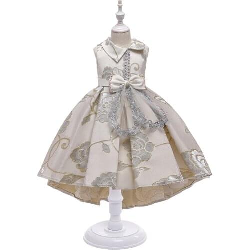 2021 New Childrens Dress Girl Embroidered Tuxedo Princess Dress Bow Bow Nail Beaded Tuxedo Dress