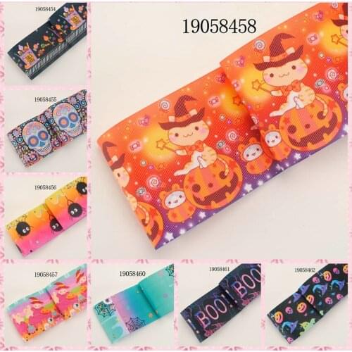 NEW sales 3" 75mm Happy Halloween ribbon printed grosgrain ribbons free shipping 19058454