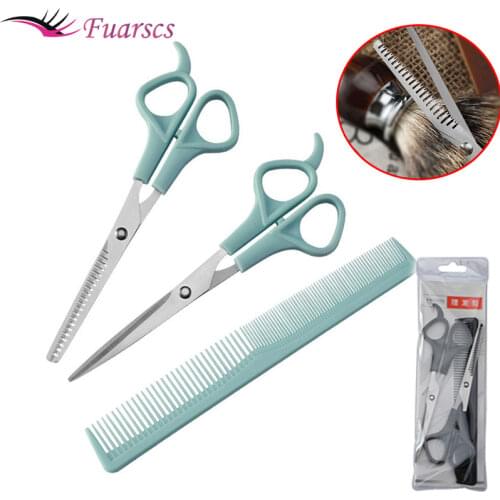 3PCS Hairdressing Scissors 6 Inch Thinning Shears Hair Cutting Barber Scissors Flat Tooth Comb Set Salon Hair Styling Tools