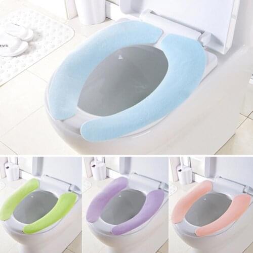 2Pcs Toilet Cushion Soft Warm Waterproof Toilet Seat Cover Closestool Cushion for Bathroom