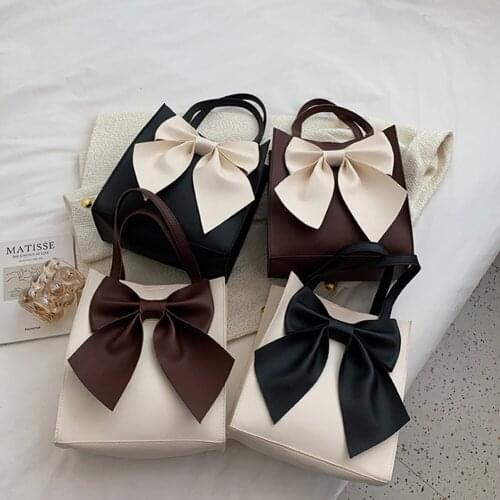 Casual Solid Color Bucket Handbags Vintage Women PU Leather Shoulder Crossbody Bag Portable Big Capacity Shopping Tote Bags