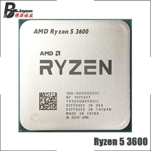 AMD Ryzen 5 3600 R5 3600 3.6 GHz Six-Core Twelve-Thread CPU Processor 7NM 65W L3=32M 100-000000031 Socket AM4
