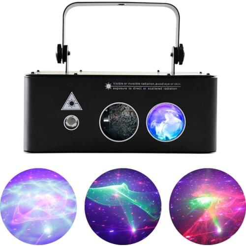 Mini RGB 3IN1 Pattern Projector Christmas Lights Laser Scanner light Family Party Bar DJ Disco DMX512 Control Stage Effect Light