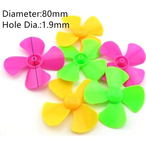 10pcs Four-blade 80mm propeller wind blade plastic Props toy accessories diy technology fan windmill model handmade spare parts
