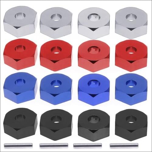 RCAWD alloy 4pcs/set 12mm wheel hex hub adapter with 2x10mm pin for 1-10 RGT 86100 86110 FTX5579 Outback Fury crawler parts