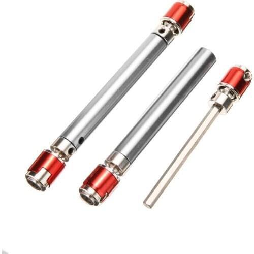 2pcs 155mm Steel Red Drive Shaft Joint CVD Drive Shaft Spare Part For Axial D90 SCX10 T4 90046 1/10 Crawler Car Accessories