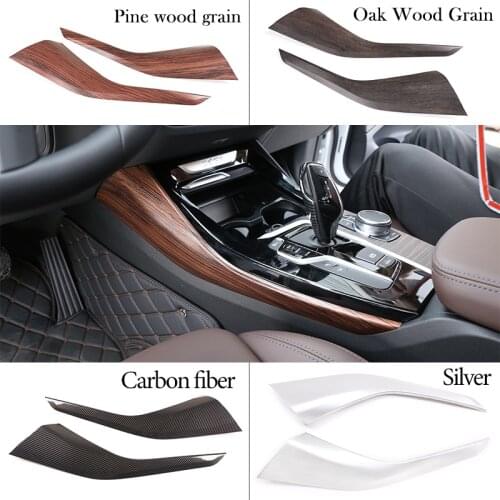 Car Styling Center Console Gear Shift Side Decoration Panel Strips ABS Oak Wood Grain For BMW X3 G01 2018-2020 Car Accessories