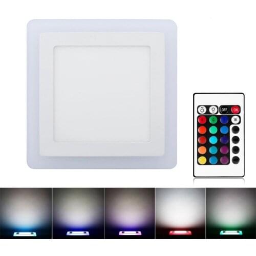 High Power Epistar 6W 9W 18W 24W RGB LED Panel Light With Remote Control Downlight Led ceiling down AC85-265V + Driver