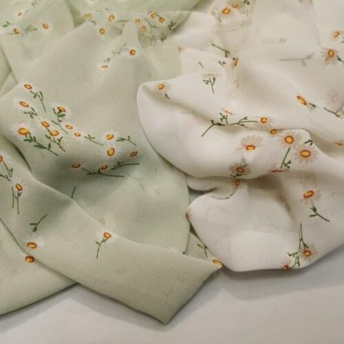 Fresh Small Floral Composite Silk Georgette Printed Chiffon Fabric For Dress Clothing By The Meter