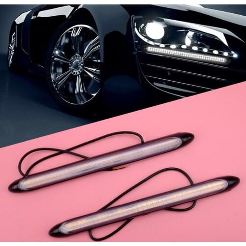 Universal 2Pcs 12V LED Sequential Daytime Running DRL Turn Signal Light Strip for Cars Trucks Trailers SUV Waterproof