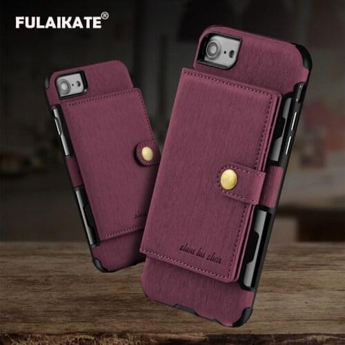 FULAIKATE Brushed Card Pocket Universal Case for iPhone 6 6s Soft Back Cover for iPhone 7 8 Phone Protective Cases