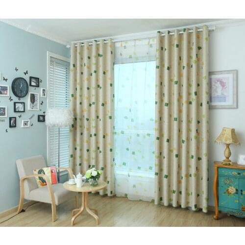 Modern Block Printing Shading Curtains for Living Dining Room Bedroom