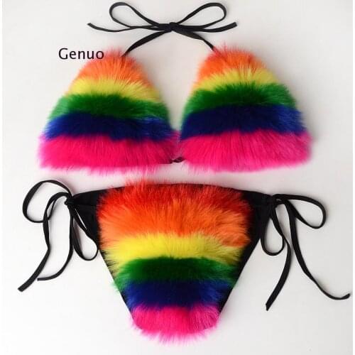2021 Faux Fur Women Swimwear