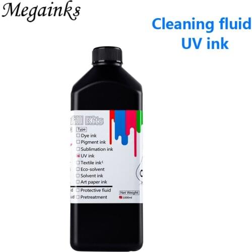 500ML 1000ML LED UV Ink Printhead Tube Cleaner Solution Fluid for Epson Roland Mimaki Mutoh Ricoh Printer Cleaning Liquid Kit