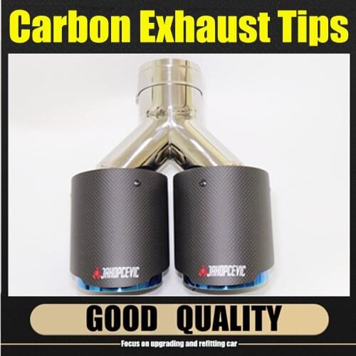 1 Piece Universal Dual Matt Carbon Fiber Exhaust Tip Modified Exhaust Pipe Fiber Cover Muffler Tip For BMW M3 M4 For Ak