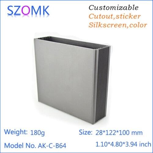10 pcs, 28*122*100mm hot selling amplifier electronics aluminum box pcb enclosure cabinet szomk electro shocker aluminum box