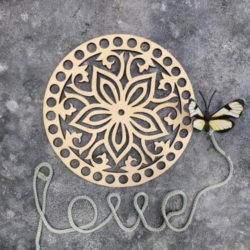 10pcs 15cm Wooden bottoms for crochet baskets Basket bottoms Circle Wood Base crochet Openwork wooden bottom Tshirt yarn basket