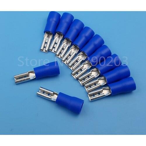 1000Pcs Blue 2.8mm FDD2-110 14-16 AWG Female Spade Insulated Quick Disconnect Wire Crimp Terminals Connector