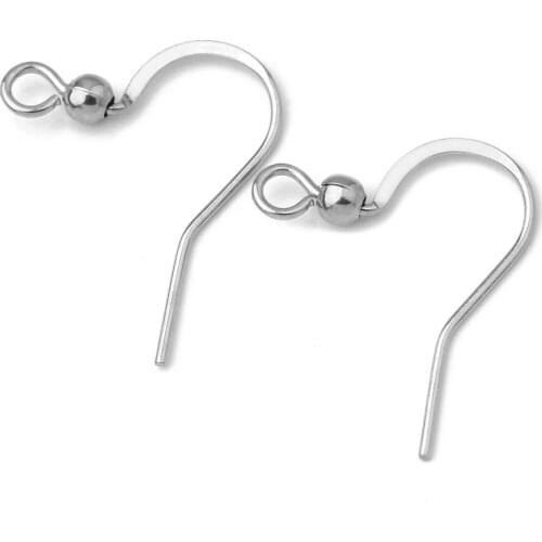 16x20mm Stainless Steel Fishhook Ear Wires Ball Loop Hook Earrings Findings DIY NO Fade Wholesale