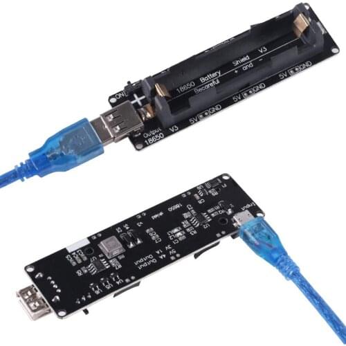 18650 Battery Shield, Micro USB V3 ESP32 Battery Charging Module For Arduino Raspberry Pi ESP32 WiFi with Micro USB Cable