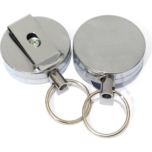 2 pcs Fly Fishing Retractable Zinger Reel Cord Retractor Stainless Steel Clip Tool