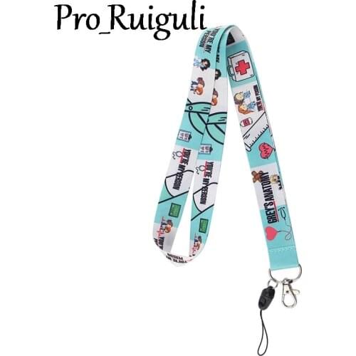 30pcs Greys Anatomy Neck Strap Lanyards ID badge card holder keychain Mobile Phone Strap Gift Ribbon webbing necklace