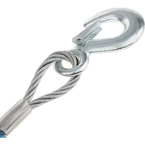 4M 5Ton Car Tow Rope Strap Heavy Duty Pull Steel Wire Tow Rope Hook & Cable For Vehicle Boat ATV Truck Trailer Yacht RV