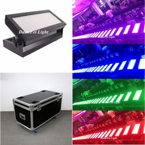 4pcs+Flightcase) 1080 smd led RGB LED wall washer Stage Light DJ Disco Strobe Flash Light EU/US Plug for family Party KTV Show