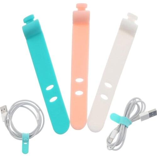 4Pcs Reusable Silicone Cable Winder Clips Data Cable Earphone Line Organizer Clips Cable Management Straps Cable Organizer Clip