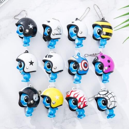 5.5*4CM Lilo & Stitch Action Figures PVC Cartoon Helmet Stitch Doll Keychain Model Toy School Bag Backpack Pendant Gift