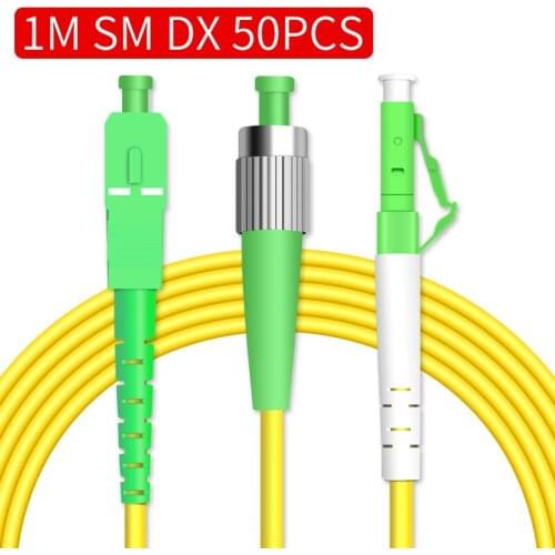 50 PCS Singlemode LC SC/APC TO SC FC ST 9/125um Duplex 1 m DX pigtail catv ftth fiber patch cord