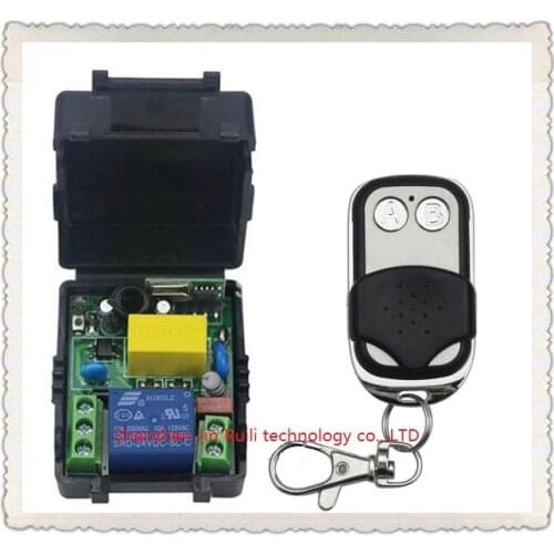 AC220V 10A 1CH Wireless Remote Control Switch System Receiver + 1# Transmitters for Appliances Gate Garage Door
