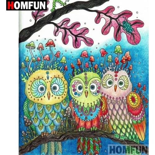 HOMFUN 5D DIY Diamond Painting Full Square/Round Drill "Cartoon owl" Embroidery Cross Stitch gift Home Decor Gift A09170