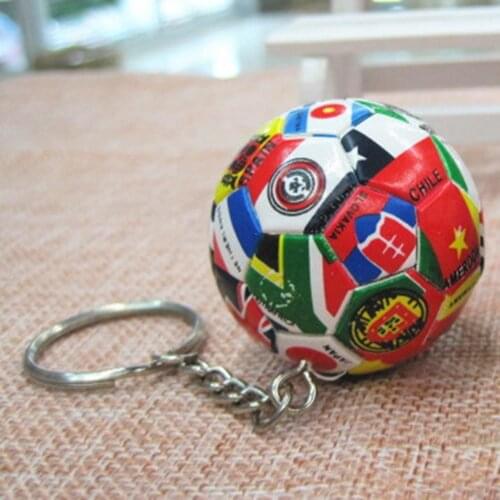 Keychain World Flag Football Hanging Decor Durable Car Key Chain for Bag