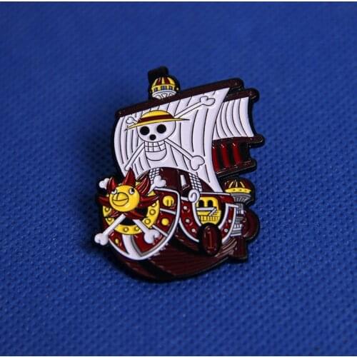 Hot Japan Anime The Straw Hat Pirates Ship Brooch Sunny Enamel Pin for Fans Gift