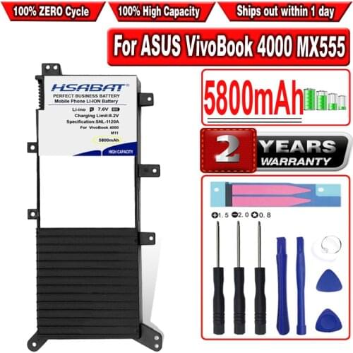 HSABAT 5800mAh C21N1408 Laptop Battery for ASUS VivoBook 4000 MX555 V555L V555LB V555U Series