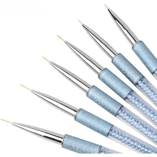 7mm Nail Hook Brush Anti-slip Matte Pearl Handle Nail Pull Line Paint Pen Nail Painting Flower Tool