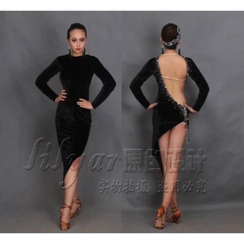 Latin Dance Competition Costume Performing Costume Latin Dance Costume Latin Dance Costume Sexy Back Flash