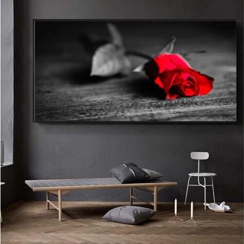 Large Red Rose Flower Wall Posters And Prints Modern Flowers Canvas Art Paintings Cuadros Pictures For Living Room Wall Decor