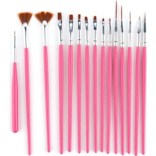 Wholesale New professional 15pcs/set nail art painting brushes pen set polish drawing dotting brush pen 50sets/lot free shipping