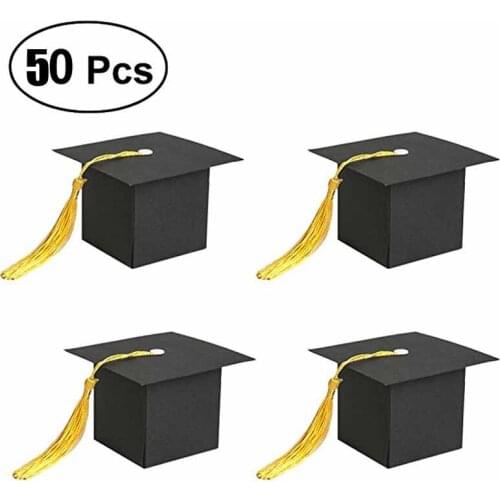 50pcs Doctor Hat Candy Box gift bag Graduation party boys girl kids birthday baby shower Gender Reveal package Decoration supply