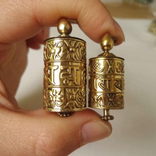 TGB055 Tibetan Golden Bible Wheel Prayer Box Pendant Tibet Mani Six Words Mantras Babao Amulet lockets