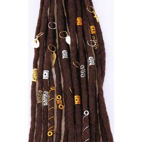 159Pieces Hair Tube Beads Dreadlock Jewely Tubes and Beads Hair Jewelry DIY Hair Decoration Accessories Hair cuff Tibetan Style